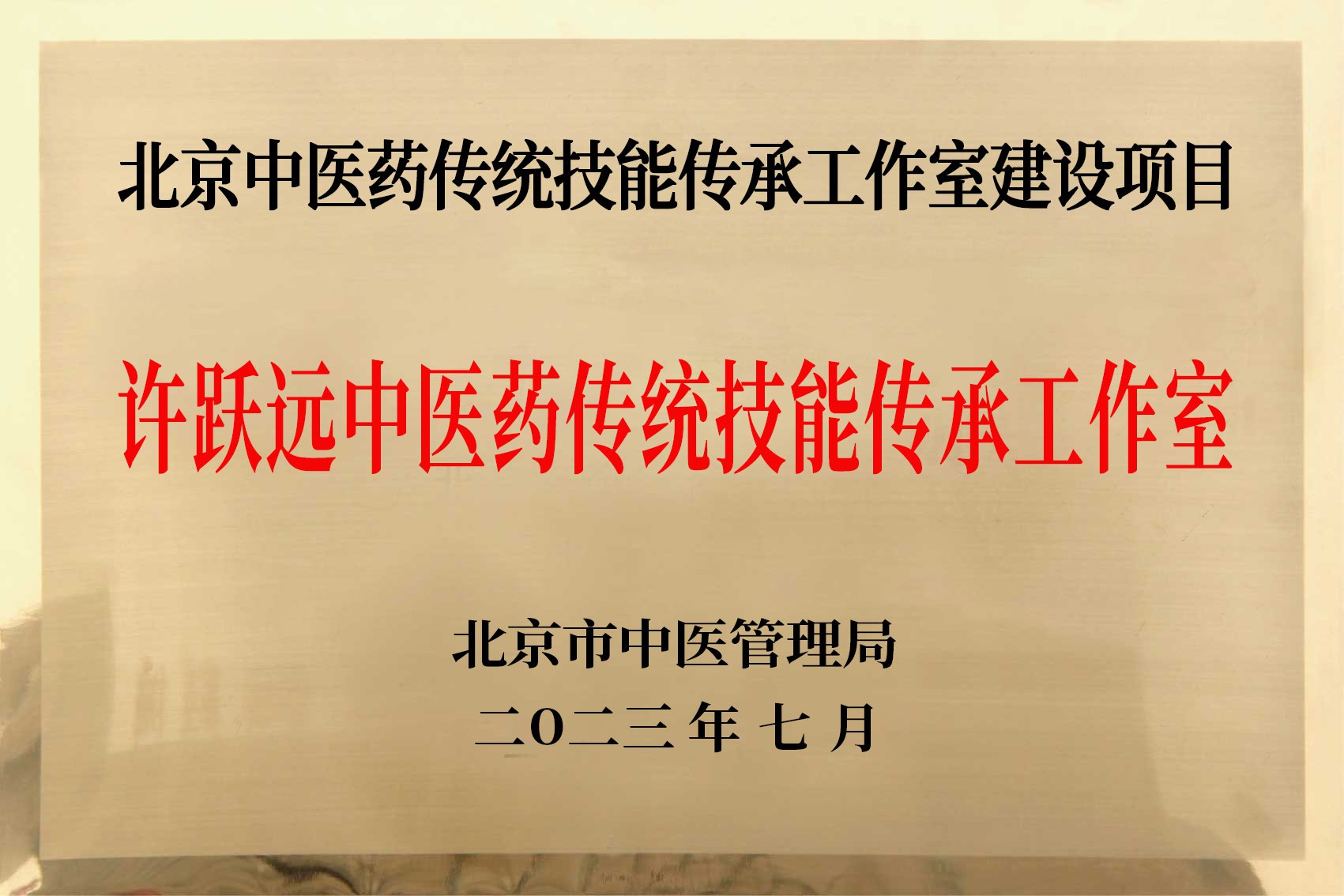 許躍遠中(zhōng)醫藥傳統技能傳承工(gōng)作室